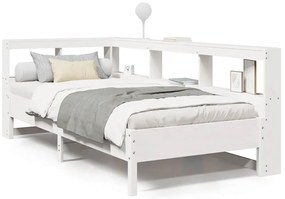 3324428 vidaXL Легло с етажерка за книги, без матрак, 100x200 см, бор масив