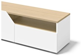 Бяла маса за телевизор от дъб 180x38 cm Verone - TemaHome