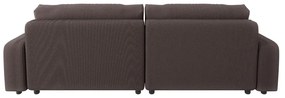 Кафяв разтегателен ъглов диван от рипсено кадифе (променлив) Sara – Ropez