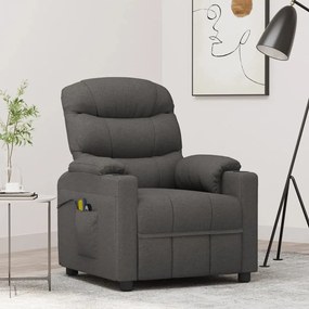3143504 vidaXL Електрически масажен стол, тъмносив, текстил