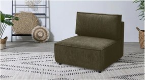 Светлозелен модул за диван от велур, централна част Nihad modular - Bobochic Paris