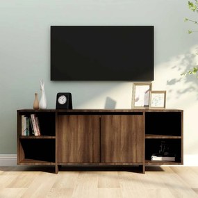 813055 vidaXL ТB шкаф, кафяв дъб, 130x35x50 см, инженерно дърво