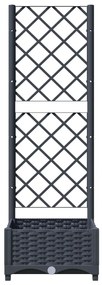 Градински сандък с пергола, тъмносив, 40x40x121,5 см, PP