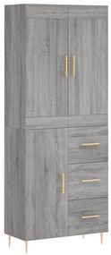 3199807 vidaXL Висок шкаф, сив сонома, 69,5x34x180 см, инженерно дърво