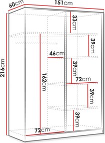 Плъзгащ гардероб Tireno 2D – Бял