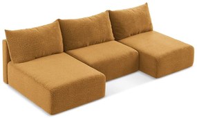 Оранжев разтегателен ъглов диван с място за съхранение Kalena – Makamii