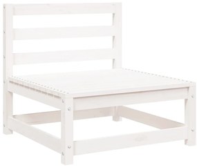 837915 vidaXL Градинско кресло без подлакътници, бял, 70x70x67 см, бор масив