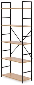 Дървен рафт с метална рамка и 5 рафта
