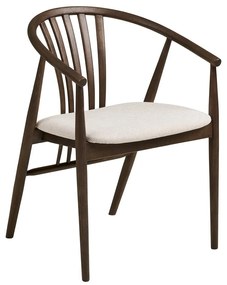 Тъмнокафяв трапезен стол с подлакътници от масивен дъб Agustin – House Nordic