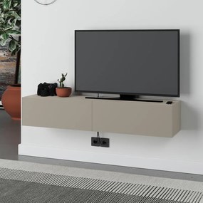Стойка за телевизор Francy, монтирана на стена, в цвят пясъчен 135x31.7x25см.