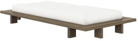 Кафяво единично легло от масивен бор с включена подматрачна рамка 90x200 cm Japan – Karup Design