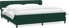 3317664 vidaXL Боксспринг легло с матраци, тъмнозелено, 180x220 см, кадифе