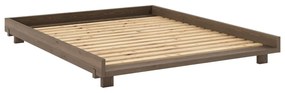 Кафяво двойно легло 160x200 cm от масивен бор с включена подматрачна рамка Social – Karup Design