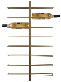 Метална стойка за вино, монтирана на стената, в златист цвят брой бутилки 16 Dual - PT LIVING