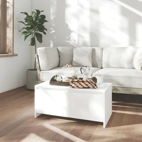 809818 vidaXL Кафе маса, бяла, 90x50x41,5 см, инженерно дърво