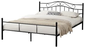 Двойно легло с метална рамка  - Черно, 200 x 180 см
