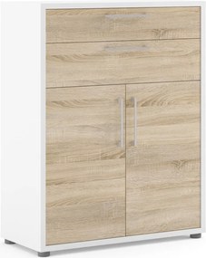 Бяло-естествена модулна библиотека от дъбов декор 89x113 cm Prima – Tvilum