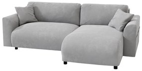 Светлосив кадифен ъглов диван (променлив) Lorine – Ropez