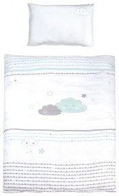 Бяло памучно детско спално бельо за детско креватче 100x135 cm Happy Cloud – Roba