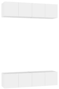 3074450 vidaXL ТВ шкафове, 4 бр, бели, 60x30x30 см, инженерно дърво