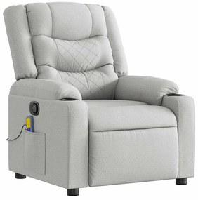 4019935 vidaXL Масажен стол за лежанка Cloud Grey Fabric
