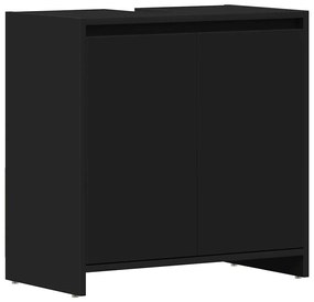 802643 vidaXL Шкаф за баня, черен, 60x33x61 см, инженерно дърво