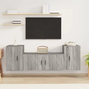 3188516 vidaXL Комплект ТВ шкафове от 3 части, сив сонома, инженерно дърво