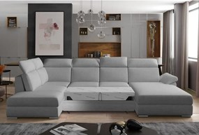 Светлосив разтегателен ъглов диван (ляв ъгъл U форма) Evanell – ELTAP