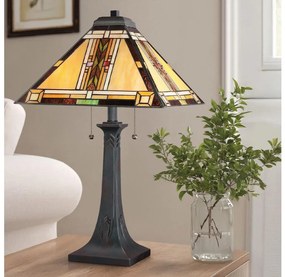 Quoizel QZ-NAVAJO-TL-VB - Настолна лампа Tiffany NAVAJO 2xE27/60W/230V