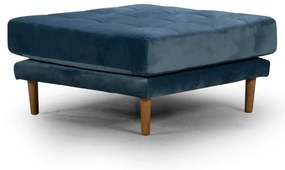 Табуретка Midcentury в синьо кадифе, 80/80/37 см