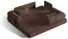 Кафяв кадифен сгъваем диван 206 cm Kemi – Cosmopolitan Design