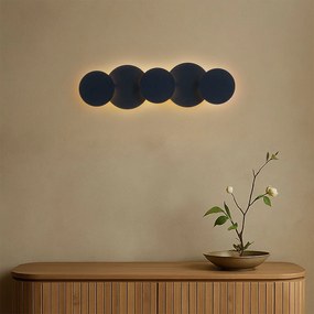 Модерна стенна лампа черна, включваща LED 3-степенно димиране 5-лампи - Sunrise