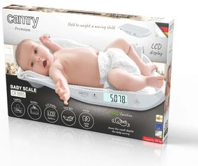 Бебешка везна Camry CR 8185, До 20 кг, LCD дисплей, Функция HOLD, ТАРА, Автоматично изключване, Бял
