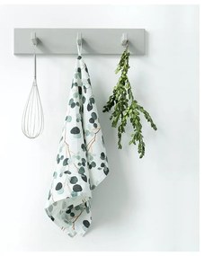 Бяла и зелена ленена кърпа за чай Eucalyptus, 65 x 45 cm - Linen Tales