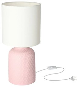 Розова настолна лампа с текстилен абажур (височина 32 cm) Iner - Candellux Lighting