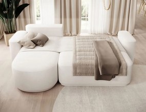 Ъглов диван Luxora-Бял-ляв