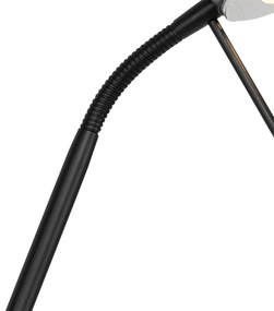 Модерна подова лампа черна с лампа за четене с LED димер до топло - Diva