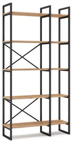 Рафт от черен/естествен дъб 87,5x175 cm Dusan - Marckeric