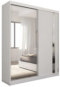 Шкаф с плъзгащи врати и огледало GAJA, 160x216x61, бяло
