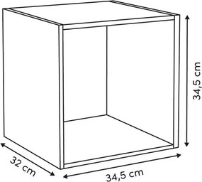 Рафт 5five Mix'n Modul, 1 отделение, MDF, 35x32x35 cm - Бял