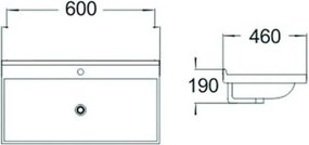 Mexen Mila мивка за вграждане в плот 60 x 46 см, бяла - 25296000