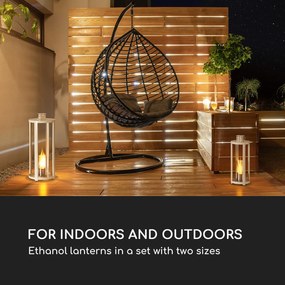 Blumfeldt Fiamme Cilindro, етанолови фенери, комплект 2 броя, горелка от неръждаема стомана, 0,3 литра, време на горене 4 часа