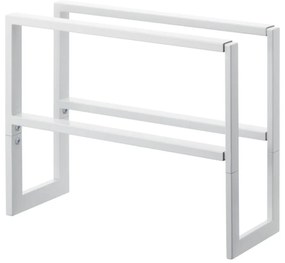 Бяла метална телескопична стойка за обувки Line - YAMAZAKI