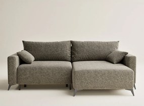 Кафяв шенилов сгъваем/с място за съхранение ъглов диван (десен ъгъл) Leon – Maison de Rêve