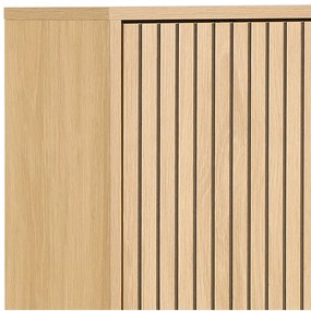 Накланяща се стойка за обувки от дъбов декор в естествен цвят 72x140x25 cm Albany – Actona