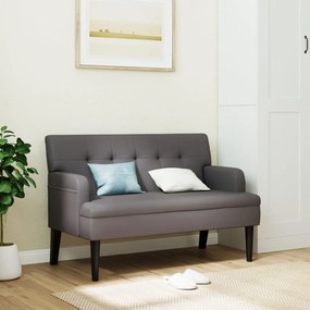 372151 vidaXL Пейка с облегалка, сива, 112x65,5x75 см, изкуствена кожа
