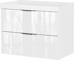 Бял гланцов стенен шкаф за мивка 81x65 cm Celano – Germania