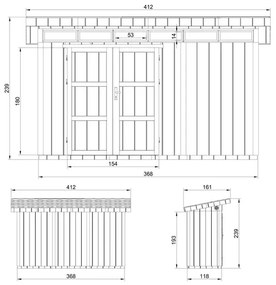 LP® SmartSide® панелен навес – 118 x 368 см – 4 м2