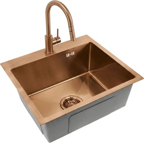 Стоманена мивка Leo 50 BRUSH COPPER