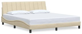3310410 vidaXL Рамка за легло без матрак Hanko, кремава, 180x200 см, плат